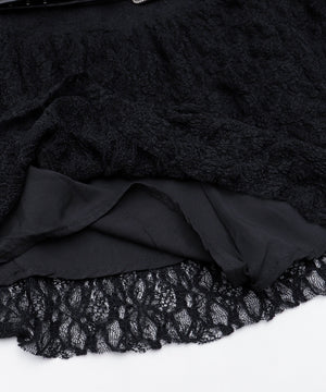 ベルト付きレースティアードスカート