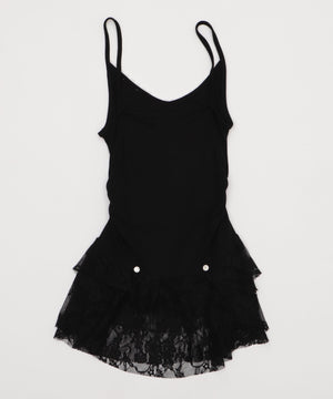 レース切替ロゴキャミワンピ