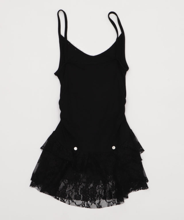 レース切替ロゴキャミワンピ