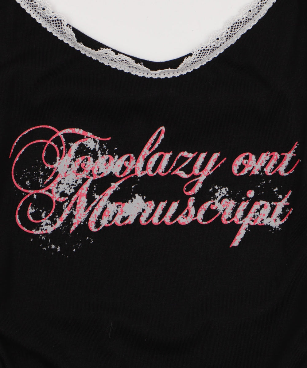 レース切替ロゴキャミワンピ