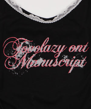 レース切替ロゴキャミワンピ