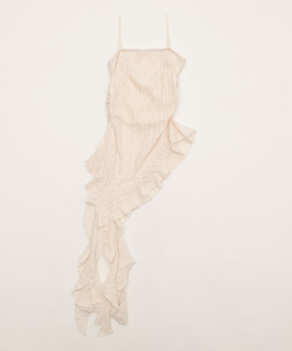 レースフリルヘムキャミワンピ