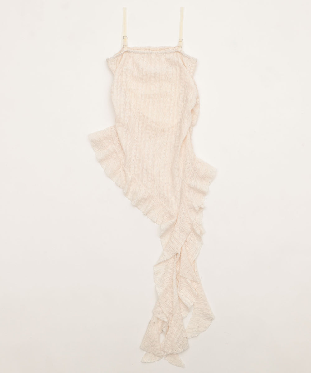 レースフリルヘムキャミワンピ