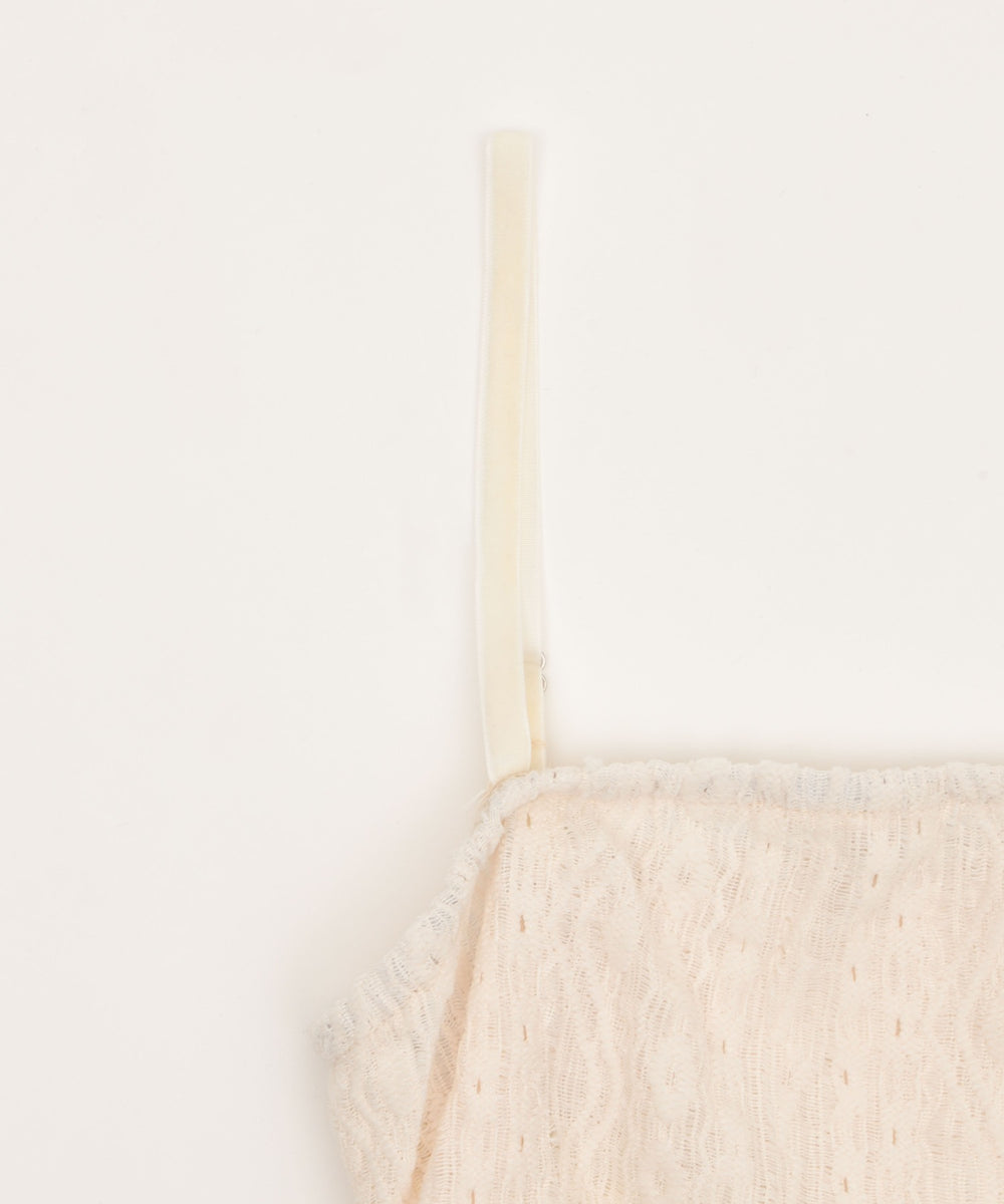 レースフリルヘムキャミワンピ