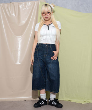 デニム中濃 モデル：155cm M着用