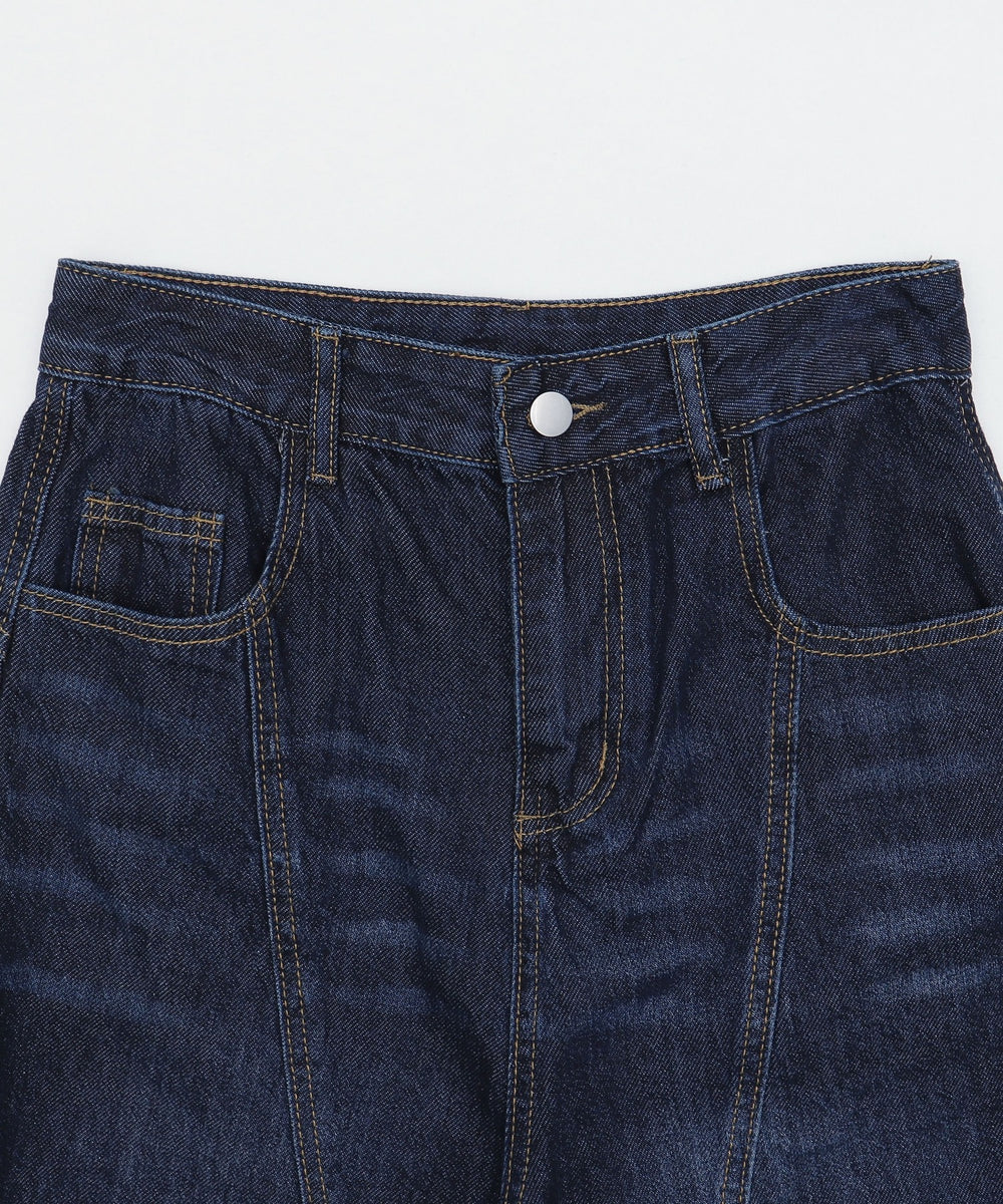 バック刺繍ロゴワイドハーフパンツ