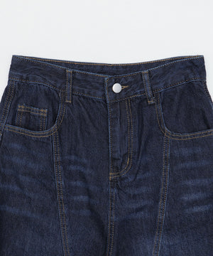 バック刺繍ロゴワイドハーフパンツ