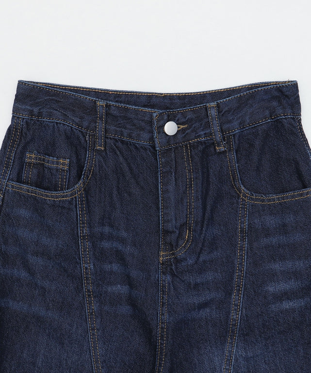 バック刺繍ロゴワイドハーフパンツ