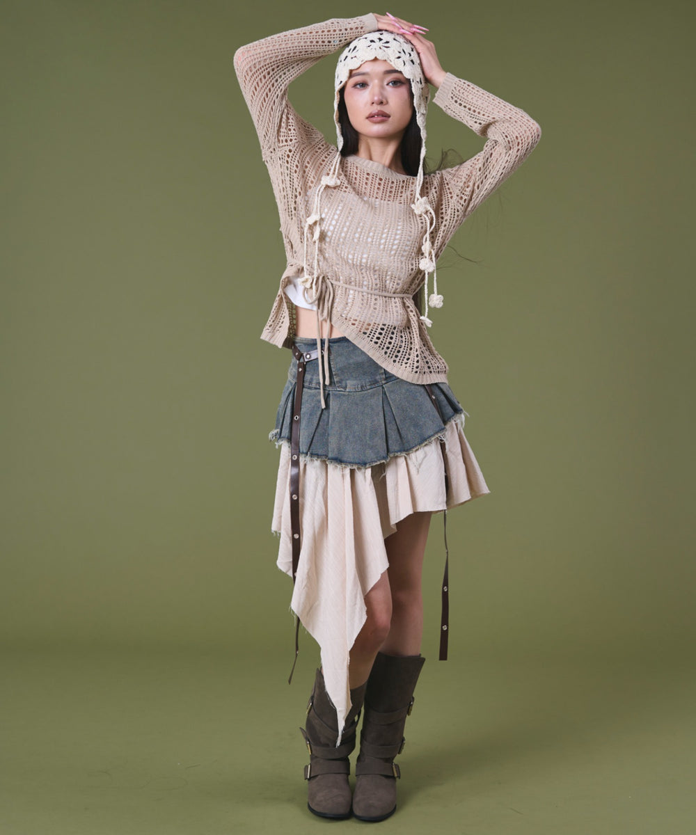 ベージュ モデル：163cm F着用