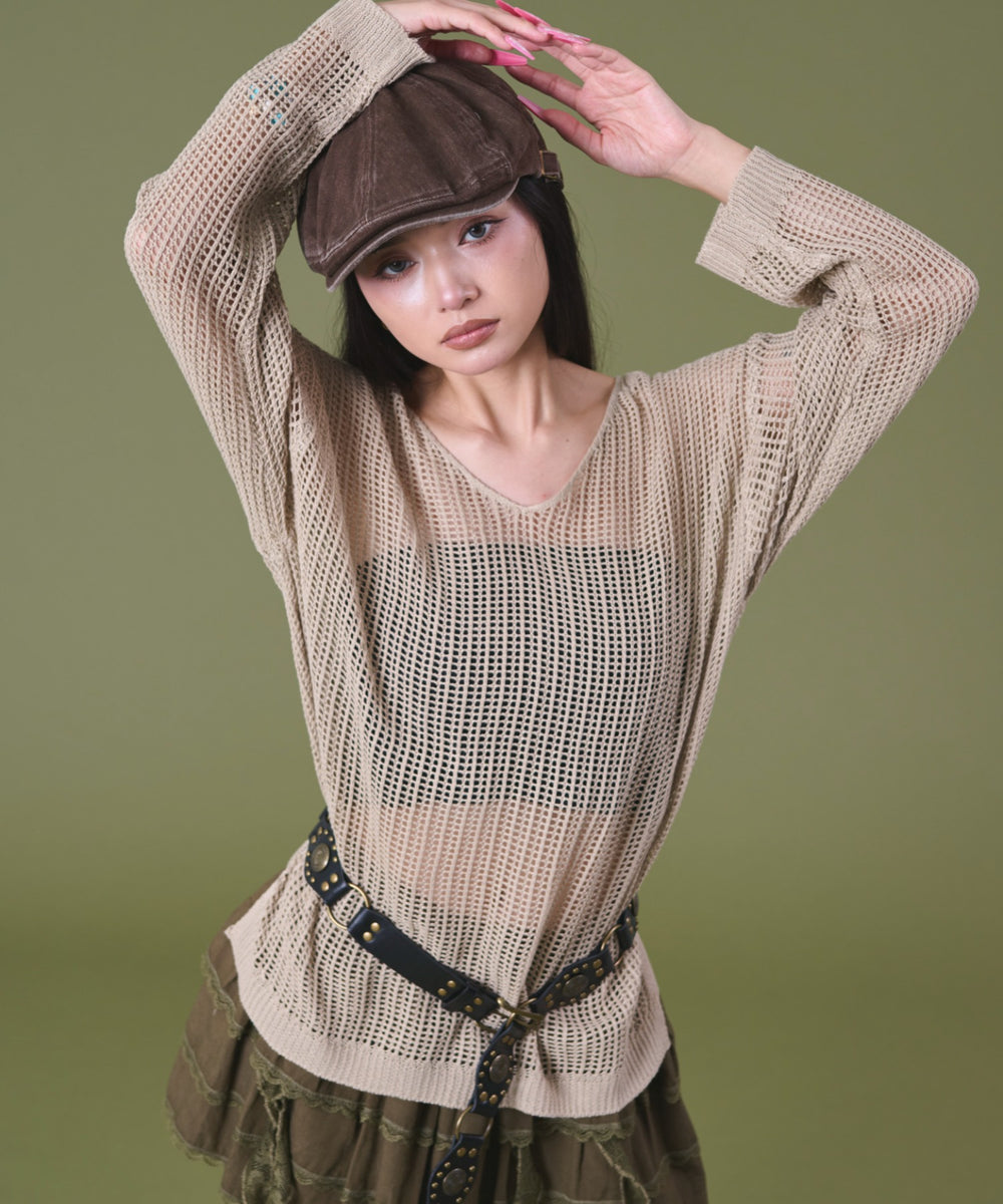 ベージュ モデル：163cm F着用