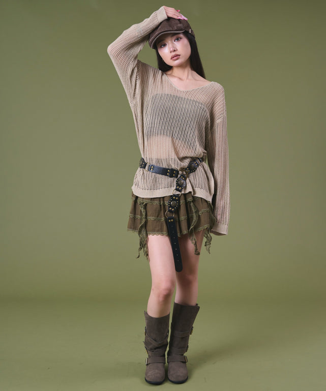 ベージュ モデル：163cm F着用