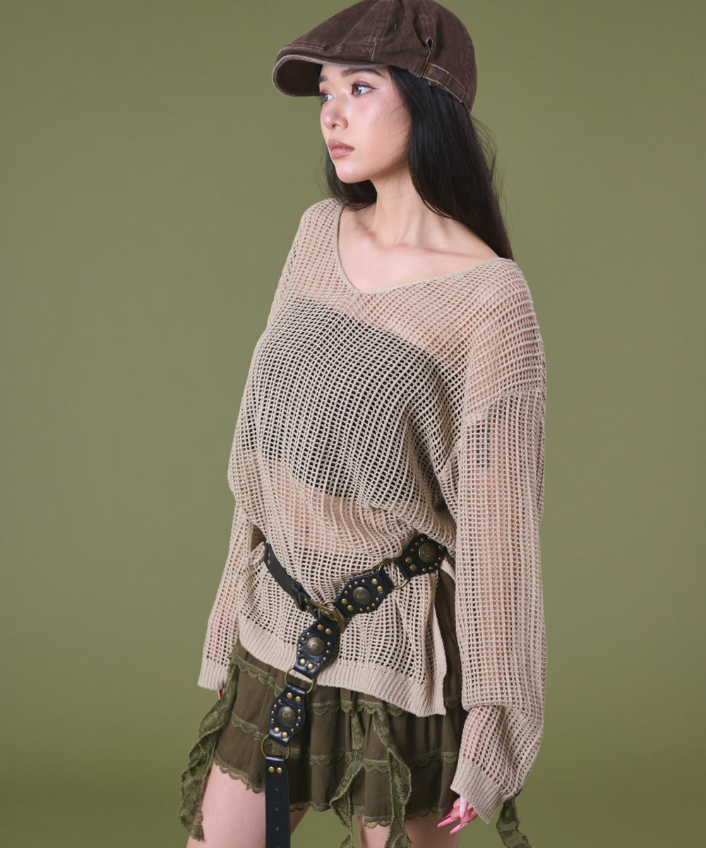 ベージュ モデル：163cm F着用