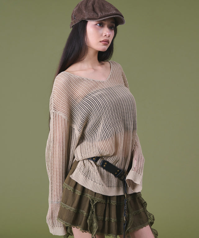 ベージュ モデル：163cm F着用