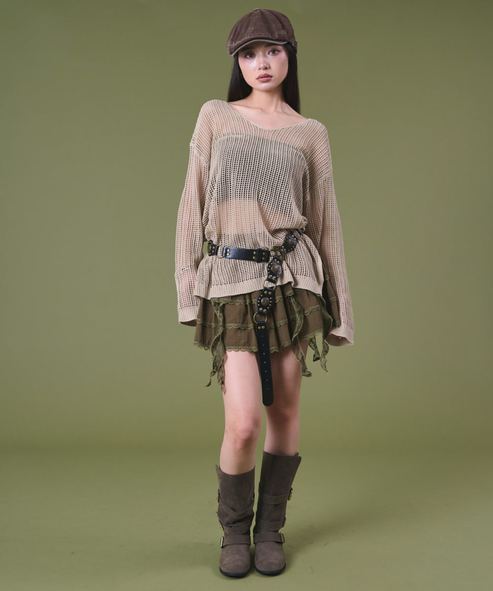 ベージュ モデル：163cm F着用