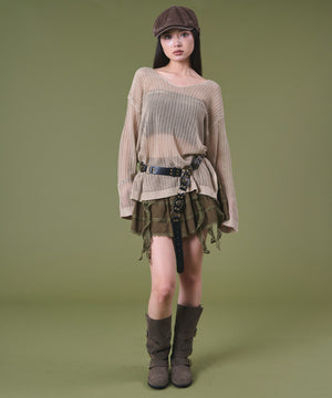 ベージュ モデル：163cm F着用