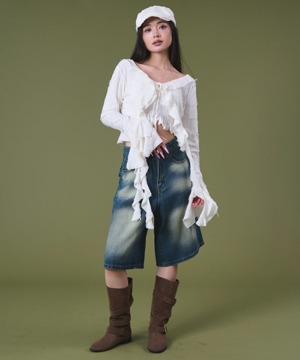 デニム中濃 モデル：163cm S着用