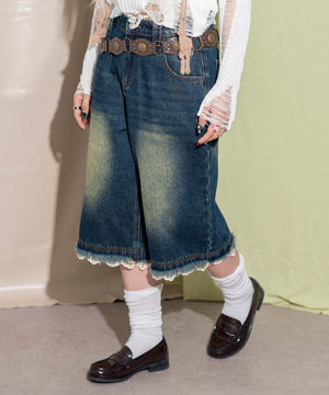 デニム中濃 モデル：155cm S着用