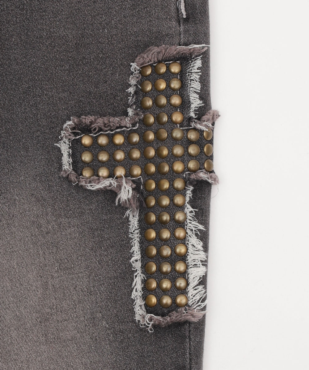 クロススタッズフレアデニム