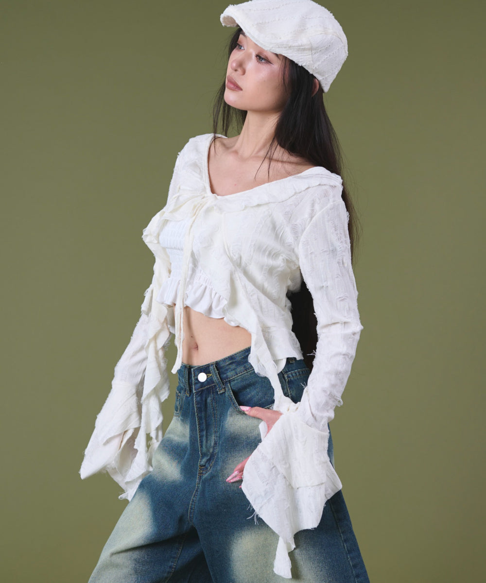 オフホワイト モデル：163cm F着用