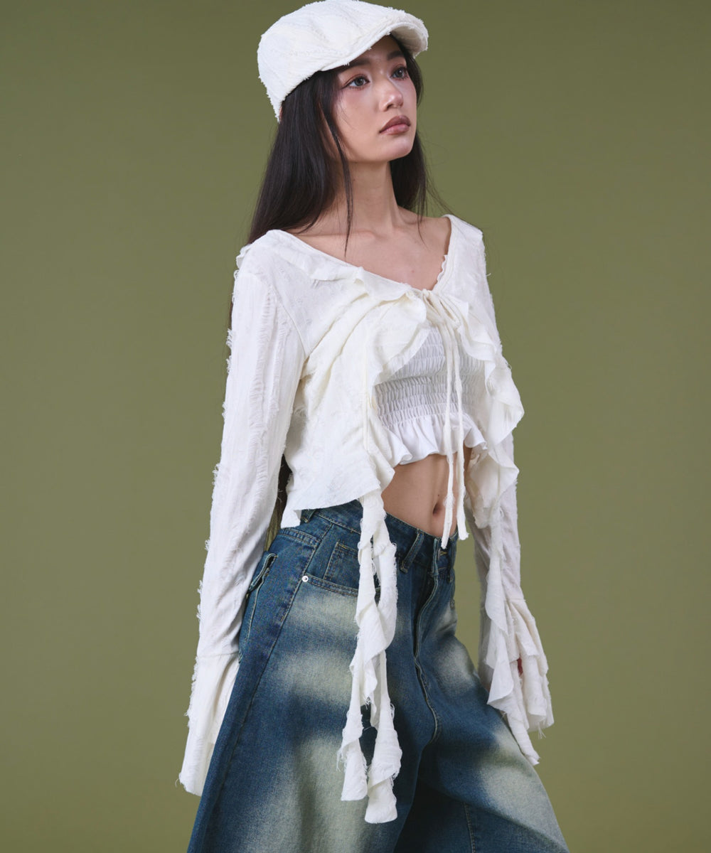 オフホワイト モデル：163cm F着用