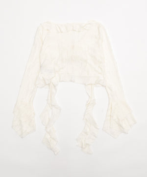 ダメージフリルヘムLSカーデ