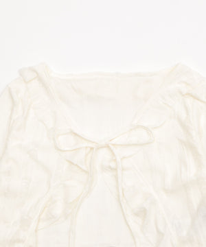 ダメージフリルヘムLSカーデ