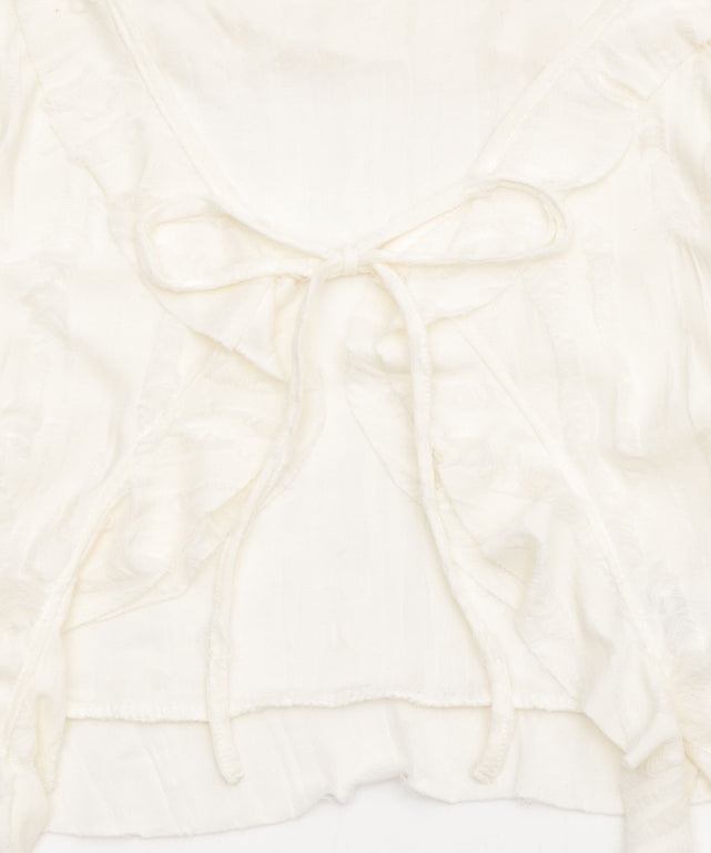 ダメージフリルヘムLSカーデ