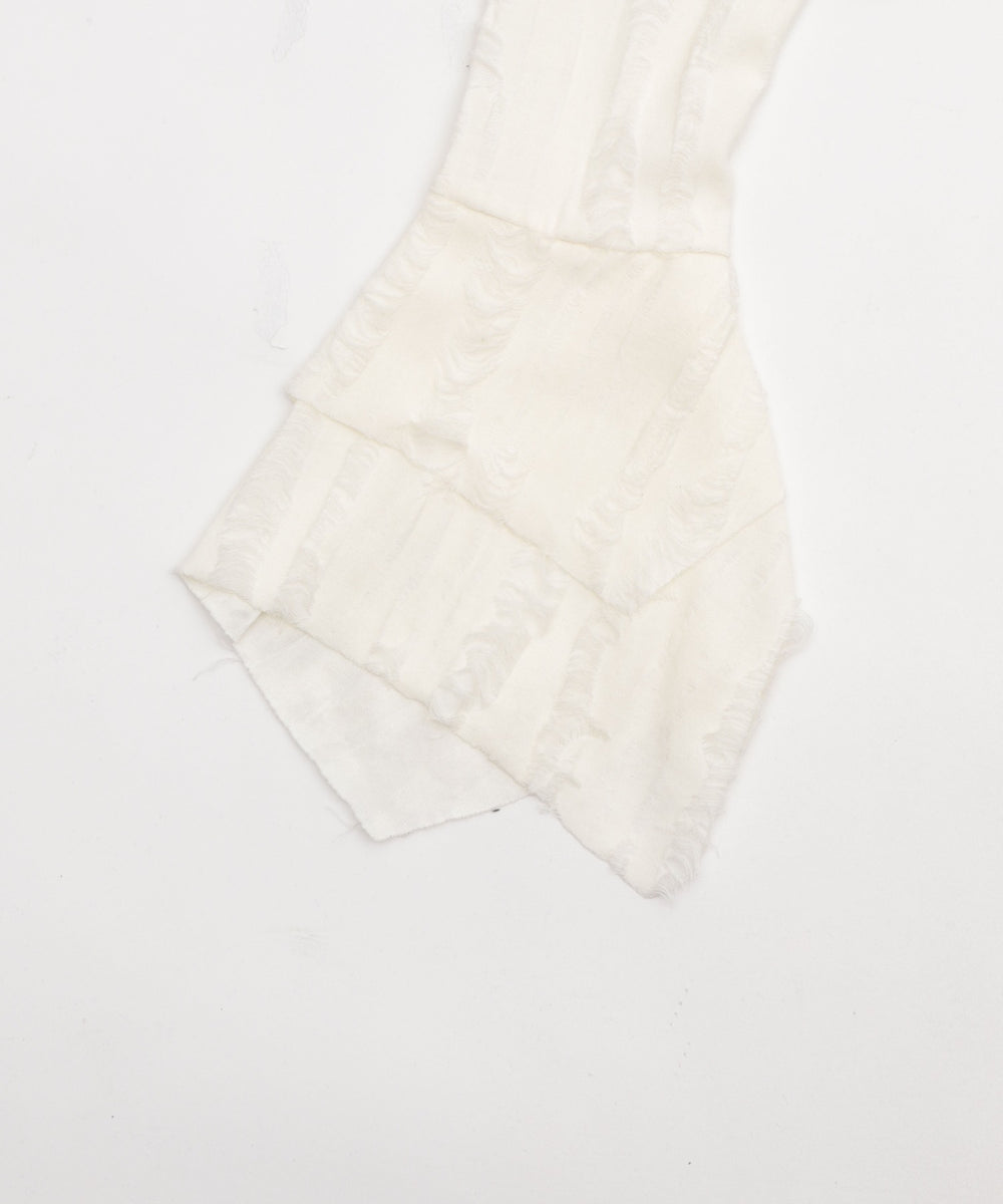 ダメージフリルヘムLSカーデ