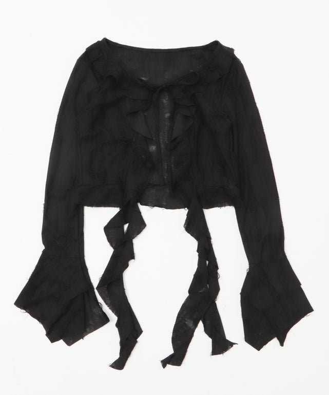 ダメージフリルヘムLSカーデ