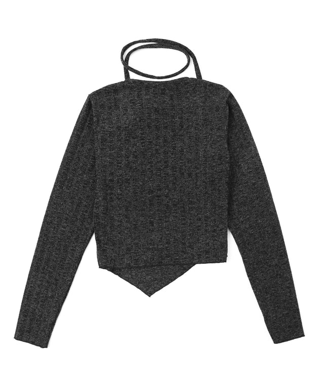 チョーカー付きスラブニット