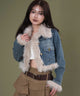 マルチポケットファーJKT/デニムインディゴ モデル：163cm F着用