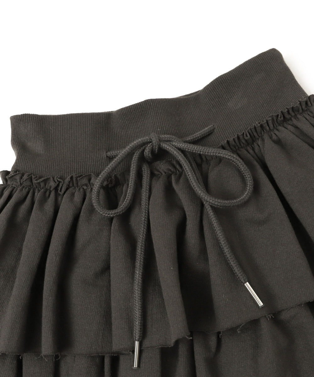 カットオフティアードミニスカパン