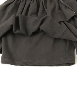 カットオフティアードミニスカパン