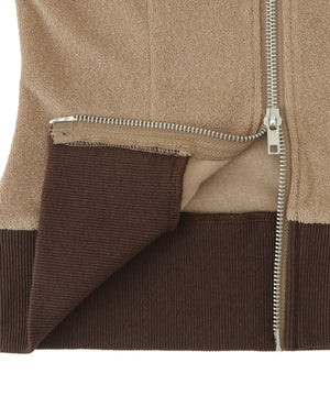 ラメ刺繍ロゴWジップトップ