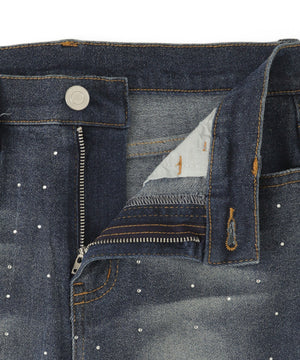スターポケットラインストーンデニム