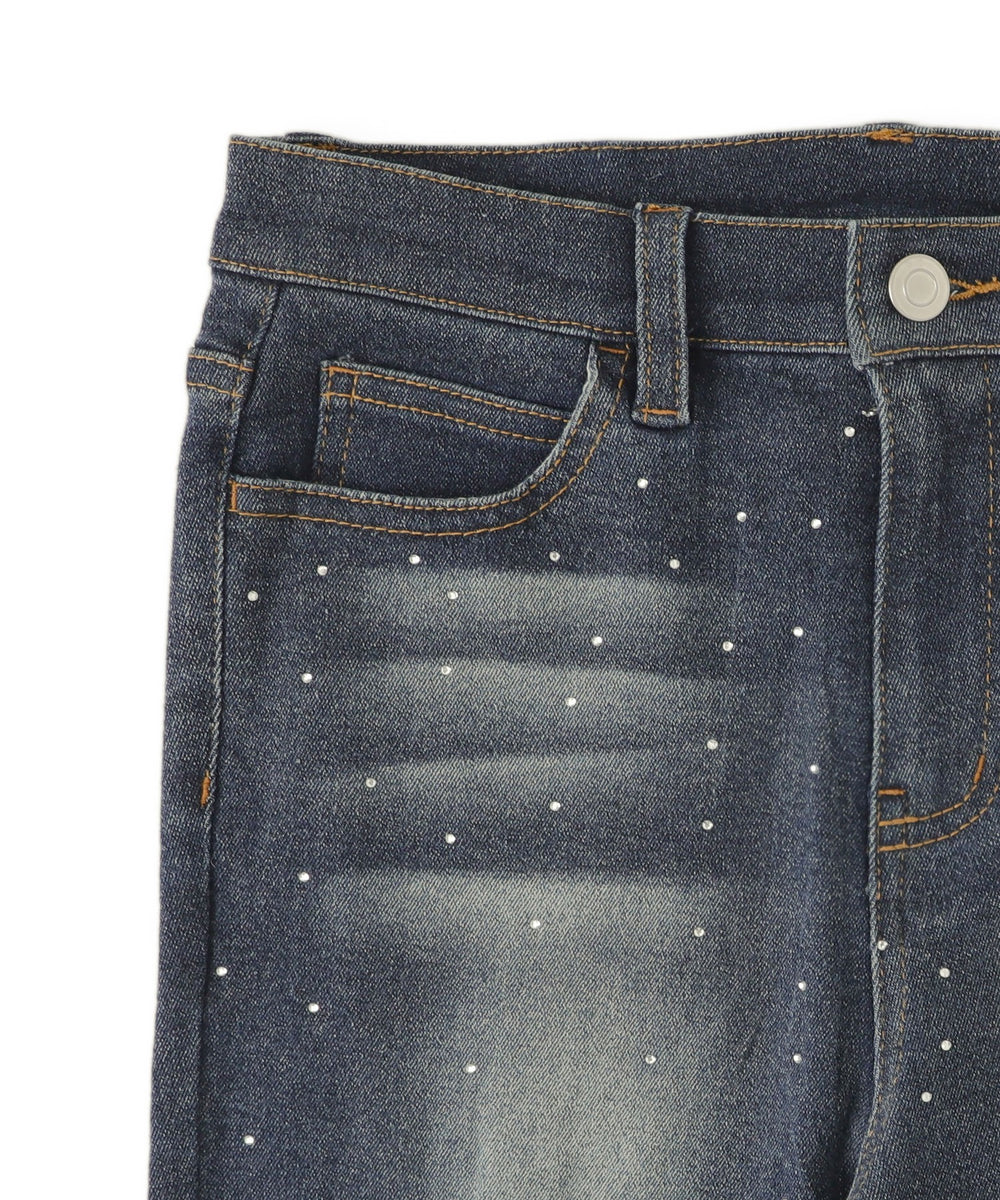 スターポケットラインストーンデニム