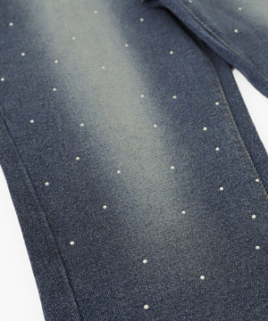 スターポケットラインストーンデニム