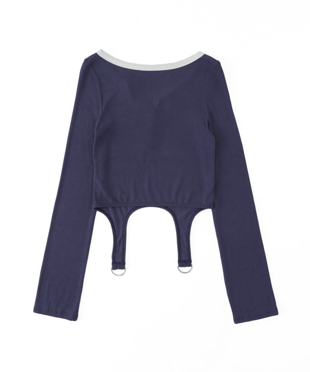 ナンバリングガーターリブトップス