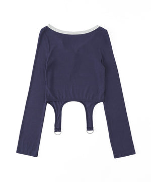 ナンバリングガーターリブトップス