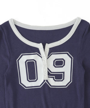 ナンバリングガーターリブトップス