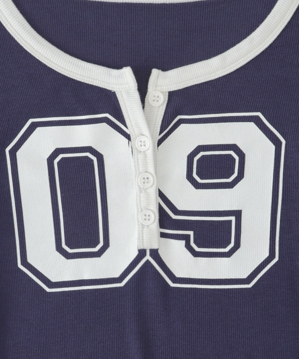 ナンバリングガーターリブトップス