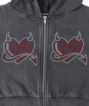 HEARTDEVILピグメントパーカー