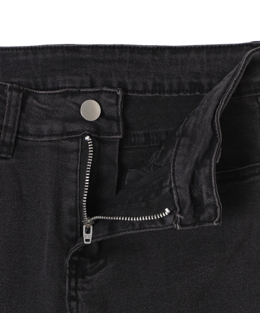 ブーツカットフリンジデニム