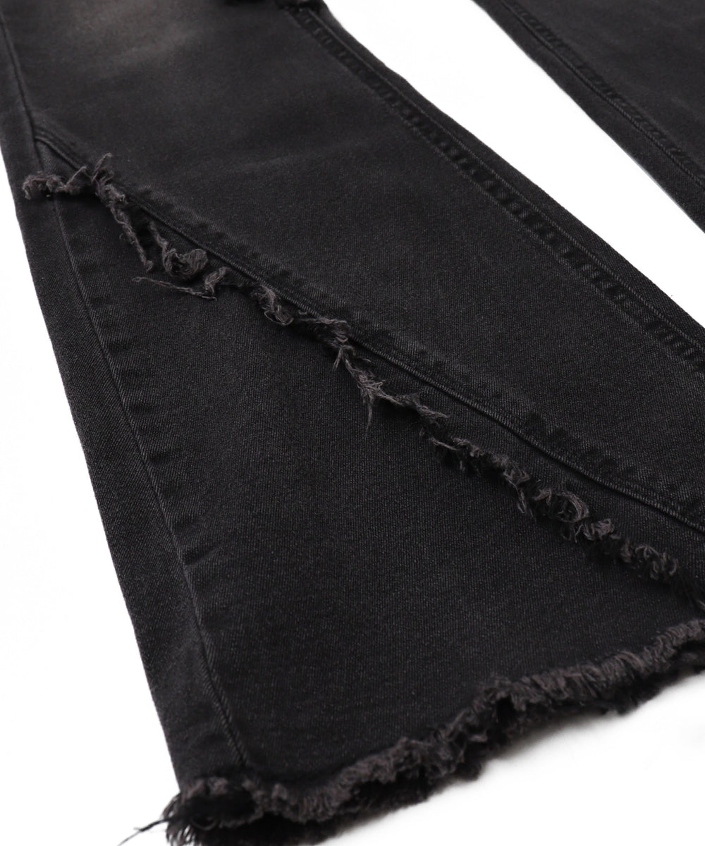 ブーツカットフリンジデニム