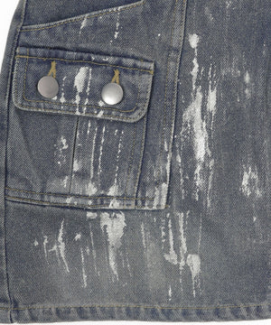 フォイルコーティングデニムミニスカパン