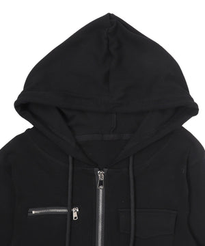 Wジップクロップドピチパーカー