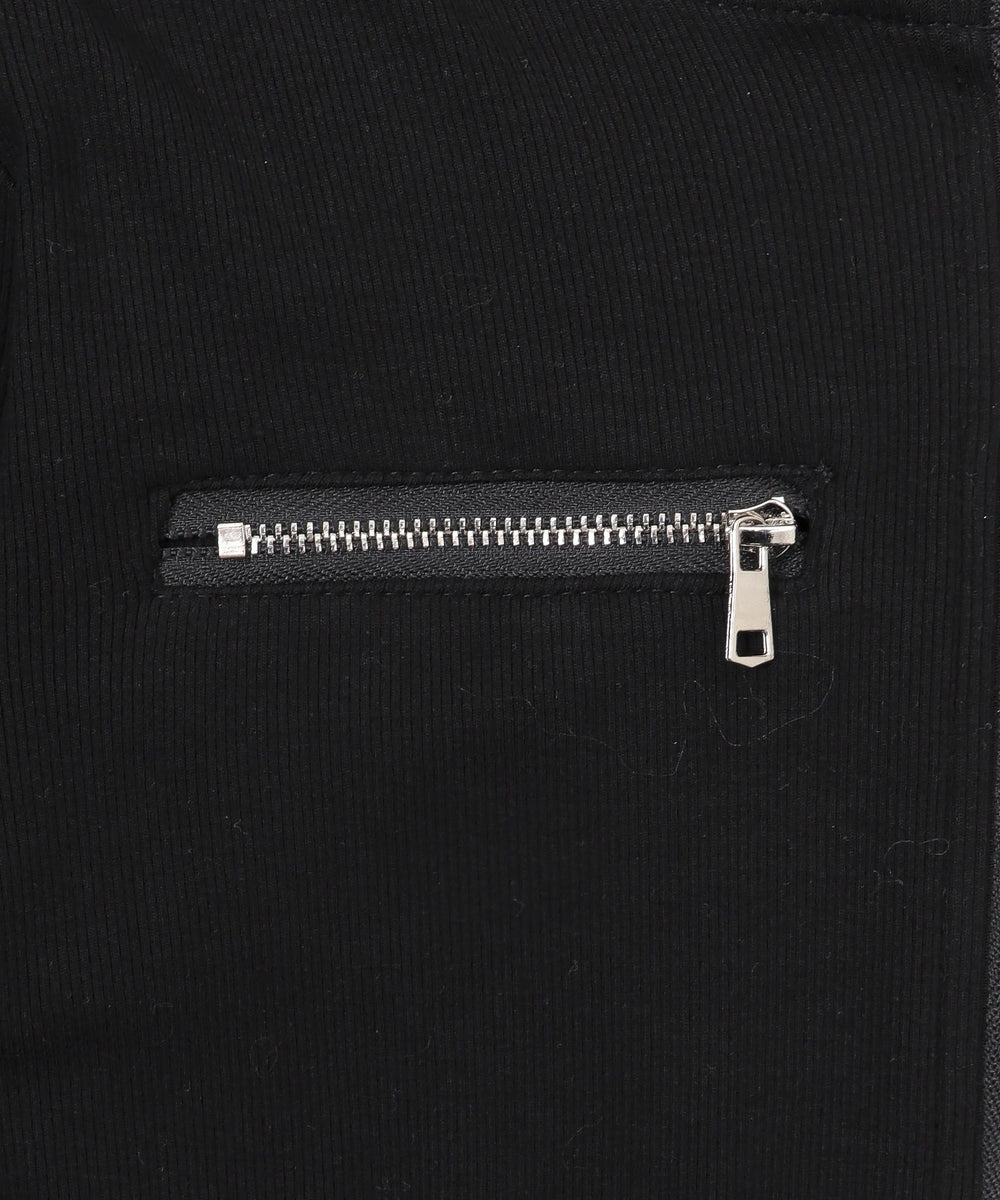 Wジップクロップドピチパーカー