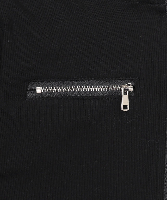 Wジップクロップドピチパーカー