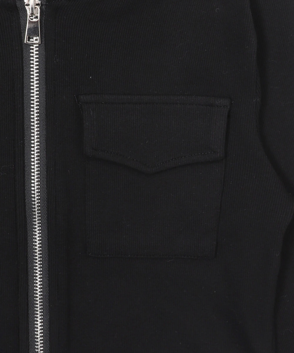 Wジップクロップドピチパーカー