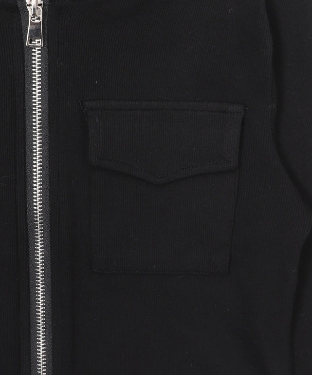 Wジップクロップドピチパーカー